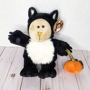 Starbucks Halloween Bear Bearista 41st Edition 2005 Black Cat With Tags 7"